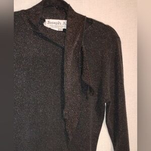 Joseph A Black Shimmer Top Size M